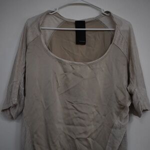 Light Beige Women's Scoop Neck Blouse